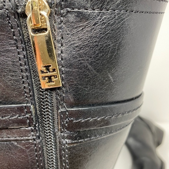 Women’s Tory Burch Leather Riding Boots with Gold Hardware - Picture 4 of 10